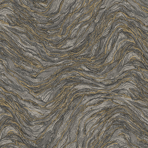 Anthracite and Gold Patterned Wallpaper,Natural Wallpaper, Modern & Minimalist Wall Covering,Modern Look Neutral Colors Glittering Wallcovering