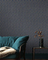 Blue and Cream Patterned Wallpaper,Natural Wallpaper, Modern & Minimalist Wall Covering,Modern Look Neutral Colors Glittering Wallcovering
