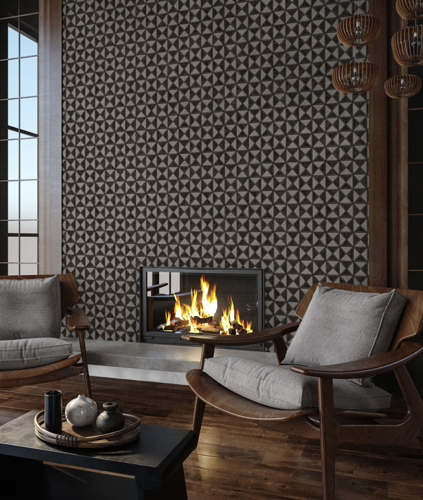 Black and Cream Wallpaper,Natural Wallpaper, Modern & Minimalist Wall Covering,Modern Look Neutral Colors Glittering Wallcovering