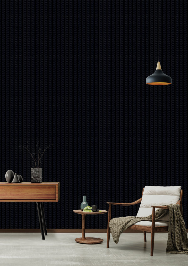 Zigzag Black Wall Panel, PS Wall Home Decoration Panel-Premium Quality