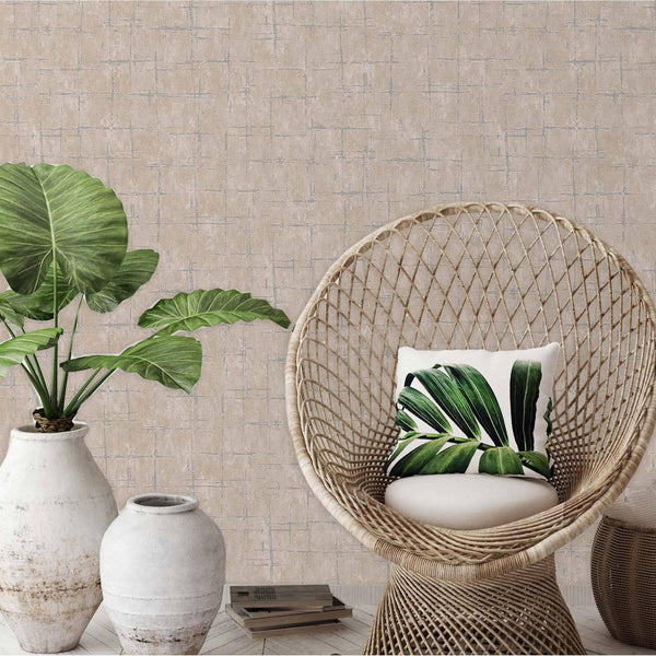 Beige Abstract Metallic Lines Wallpaper, 3D Deep Embosed Silver Gold Rustic Geometric Interior Decor - Adawall -Houston Wallpaper Store - Walcoverings, Curtains & Wall Panels