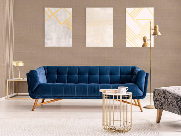 Beige Classic Houndstooth Wallpaper, Textured Non-Adhesive Wallcovering - Adawall -Houston Wallpaper Store - Walcoverings, Curtains & Wall Panels