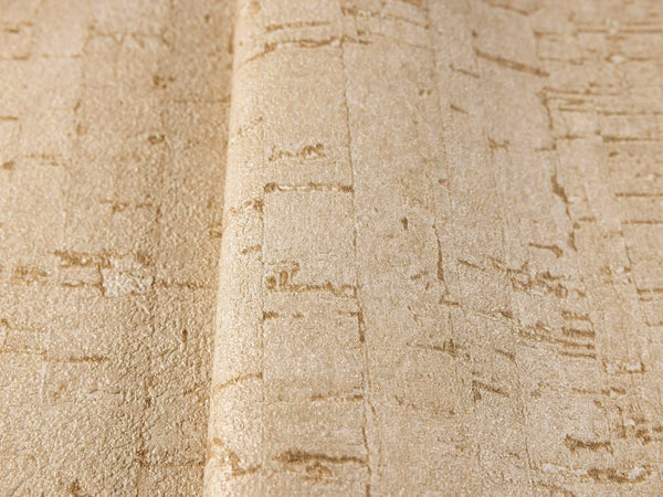 Beige Cork Textured Wallpaper, Wood Tree Bark Grain Design Stylish Realistic Wallcovering - Adawall -Houston Wallpaper Store - Walcoverings, Curtains & Wall Panels