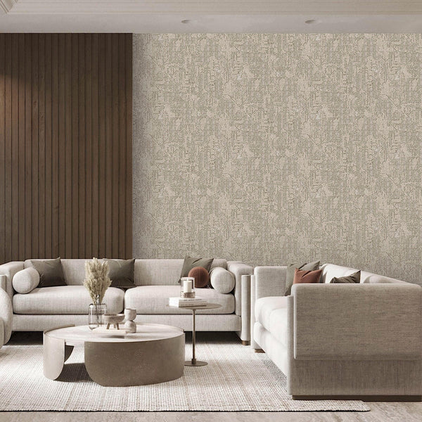 Beige Distressed Solid Color Wallpaper, 3D Embossed Shiny Wallcovering, Weathered Effect - Adawall -Houston Wallpaper Store - Walcoverings, Curtains & Wall Panels