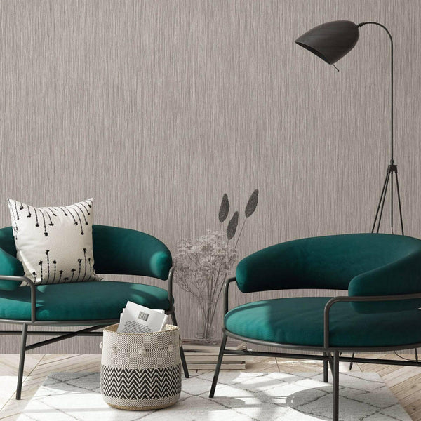 Beige Elegant Striped Embossed Wallpaper, Jute Natural Color Linen Textured Wallcovering - Adawall -Houston Wallpaper Store - Walcoverings, Curtains & Wall Panels