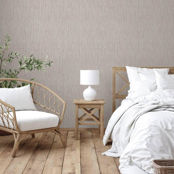 Beige Elegant Striped Embossed Wallpaper, Jute Natural Color Linen Textured Wallcovering - Adawall -Houston Wallpaper Store - Walcoverings, Curtains & Wall Panels