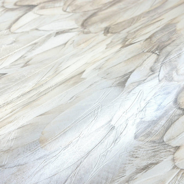 Beige Feathers Pattern Embossed Wallpaper, Tropical 3D Textured Birds Vivid Wallcovering - Adawall -Houston Wallpaper Store - Walcoverings, Curtains & Wall Panels