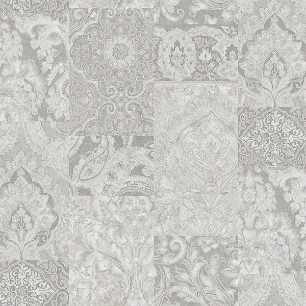 Beige Gray Elegant Patchwork Deep Embossed Wallpaper, 3D Textured Luxury Damask Wallcovering - Adawall -Houston Wallpaper Store - Walcoverings, Curtains & Wall Panels