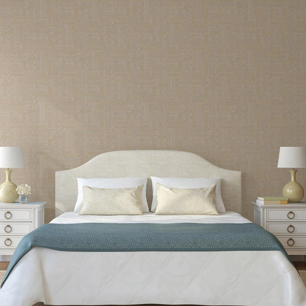 Beige Modern Abstract Geometric Wallpaper, Stylish 3D Embossed Neutral Colors Wallcovering - Adawall -Houston Wallpaper Store - Walcoverings, Curtains & Wall Panels