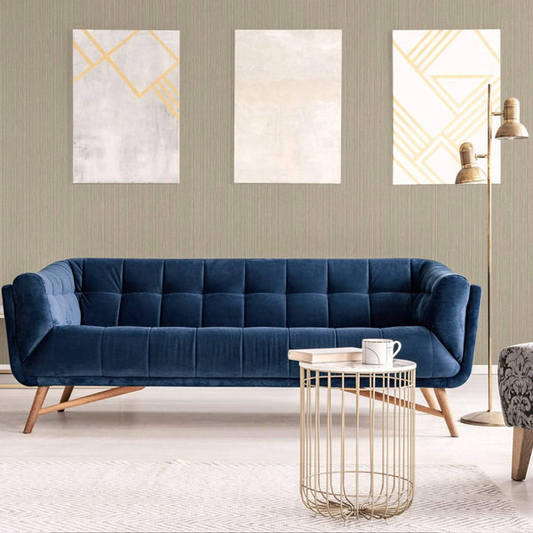 Beige Modern Embossed Striped Wallpaper, Plain Solid Color Textured Wallcovering - Adawall -Houston Wallpaper Store - Walcoverings, Curtains & Wall Panels