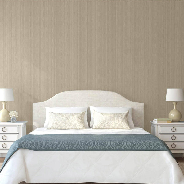Beige Modern Embossed Striped Wallpaper, Plain Solid Color Textured Wallcovering - Adawall -Houston Wallpaper Store - Walcoverings, Curtains & Wall Panels