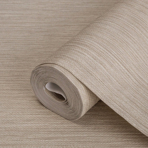 Beige Modern Striped Embossed Wallpaper, Jute Natural Color Linen Textured Wallcovering - Adawall -Houston Wallpaper Store - Walcoverings, Curtains & Wall Panels