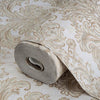 Beige Rich Baroque Damask Wallpaper Deep Embossed Shimmering Vintage Design - Adawall -Houston Wallpaper Store - Walcoverings, Curtains & Wall Panels
