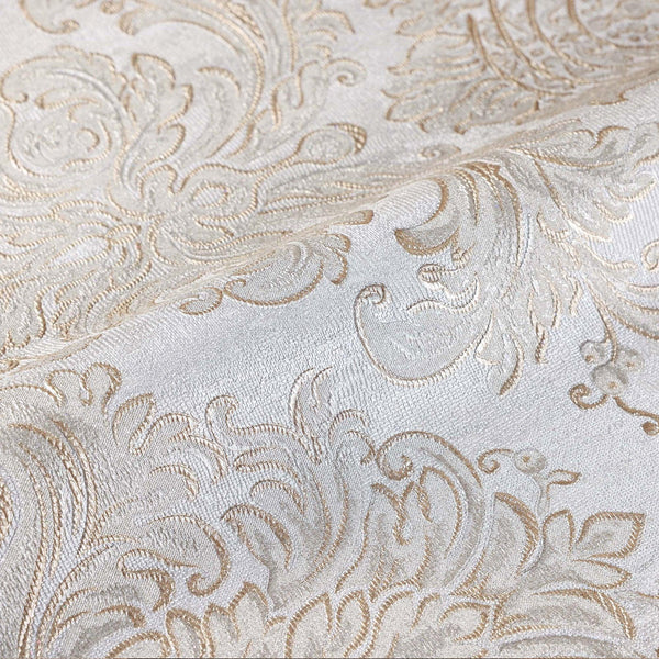 Beige Rich Baroque Damask Wallpaper Deep Embossed Shimmering Vintage Design - Adawall -Houston Wallpaper Store - Walcoverings, Curtains & Wall Panels