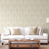 Beige Rich Baroque Damask Wallpaper Deep Embossed Shimmering Vintage Design - Adawall -Houston Wallpaper Store - Walcoverings, Curtains & Wall Panels