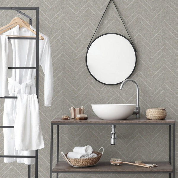 Beige Shiny Chevron Wallpaper, Deep Embossed Luxury Shimmering Geometric Pattern Wall Paper - Adawall -Houston Wallpaper Store - Walcoverings, Curtains & Wall Panels