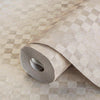 Beige Solid Color Square Pattern Wallpaper, 3D Embossed Glossy Sleek Checkered Geometric Wall Paper - Adawall -Houston Wallpaper Store - Walcoverings, Curtains & Wall Panels