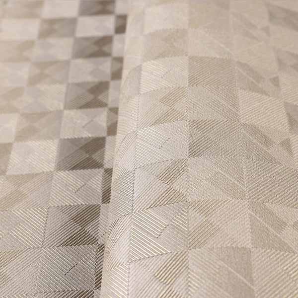 Beige Solid Color Square Pattern Wallpaper, 3D Embossed Glossy Sleek Checkered Geometric Wall Paper - Adawall -Houston Wallpaper Store - Walcoverings, Curtains & Wall Panels