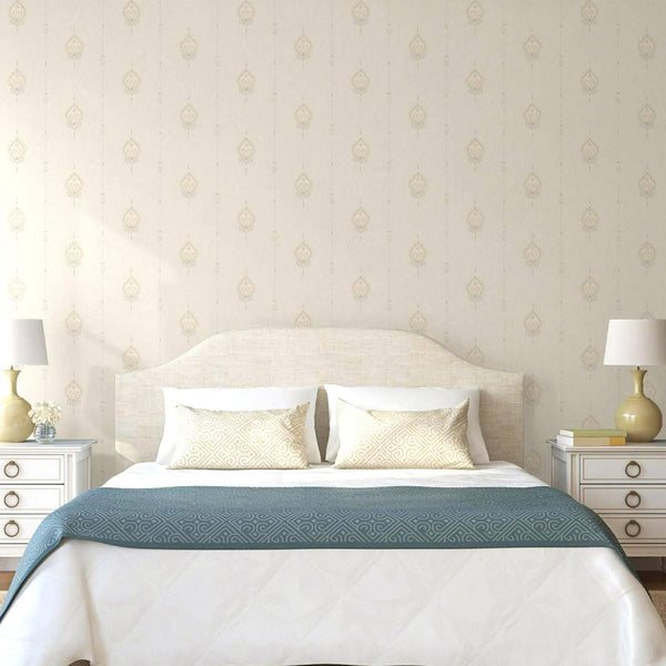 Beige Stylish Embossed Textured Wallpaper, Modern Ikat Stripeed Wallcovering - Adawall -Houston Wallpaper Store - Walcoverings, Curtains & Wall Panels