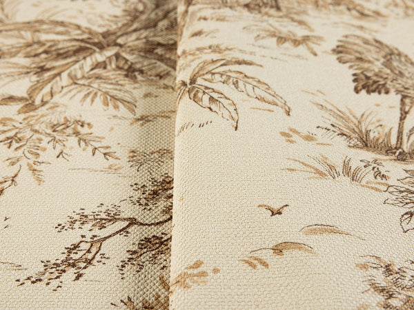 Beige Tropical Toile Textured Wallpaper, Stylish Plants Animals Jungle Forest Theme Wallcovering - Adawall -Houston Wallpaper Store - Walcoverings, Curtains & Wall Panels