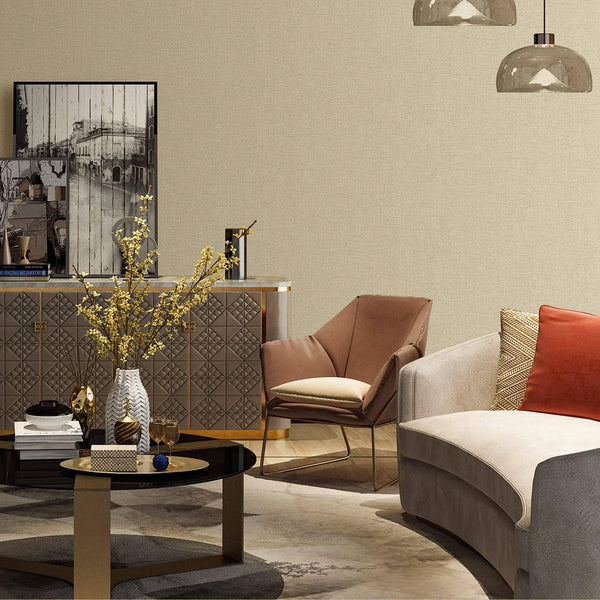 Beige Woven Textured Jute Wallpaper, Burlap Pattern Fiber Weave Pattern Non-Pasted - Adawall -Houston Wallpaper Store - Walcoverings, Curtains & Wall Panels