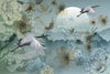 Birds Scene Wallpaper, Botanical Tropical Wallpaper, Nature, Customized Wall Mural, Durable, Non-Woven Wall Paper, Non-Adhesive, Removable - Adawall -Houston Wallpaper Store - Walcoverings, Curtains & Wall Panels