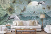 Birds Scene Wallpaper, Botanical Tropical Wallpaper, Nature, Customized Wall Mural, Durable, Non-Woven Wall Paper, Non-Adhesive, Removable - Adawall -Houston Wallpaper Store - Walcoverings, Curtains & Wall Panels