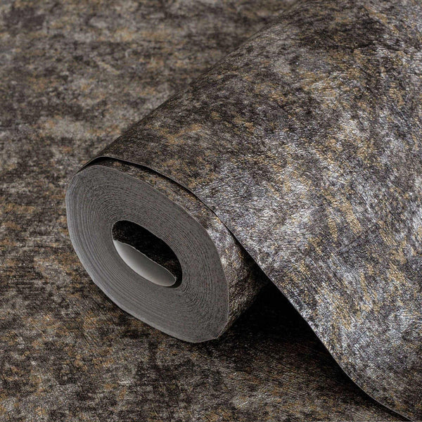 Black Gray Distressed Rustic 3D Embossed Wallpaper, Metallic Rich Textured Industrial Wallcovering - Adawall -Houston Wallpaper Store - Walcoverings, Curtains & Wall Panels