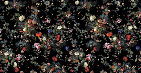 Black Large Peony Floral Wall Mural, Floral Flowers Wallpaper, Oversized Elegant Custom Size Wall Art, Non-Woven, Non-Pasted, Removable - Adawall -Houston Wallpaper Store - Walcoverings, Curtains & Wall Panels