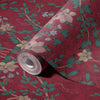 Blossom Chinoiserie Floral Wall Mural, Flower Bloom Red Wallpaper, Large Botanical Customized Wall Art, Non-Woven, Non-Adhesive, Removable - Adawall -Houston Wallpaper Store - Walcoverings, Curtains & Wall Panels