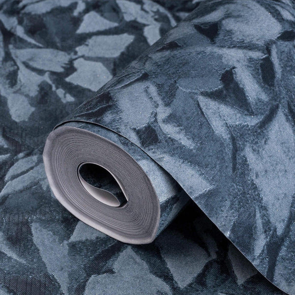 Blue Abstract Shimmering Wallpaper, Modern Luxury Sparkling Solid Color Wall Paper - Adawall -Houston Wallpaper Store - Walcoverings, Curtains & Wall Panels