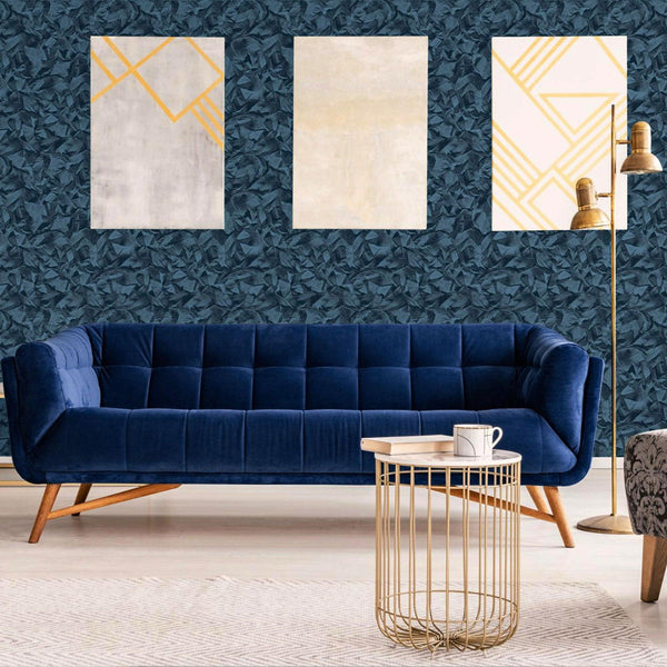 Blue Abstract Shimmering Wallpaper, Modern Luxury Sparkling Solid Color Wall Paper - Adawall -Houston Wallpaper Store - Walcoverings, Curtains & Wall Panels
