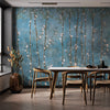 Blue Bloom Flowers Wall Mural, Floral Blossom Wallpaper, Oversized Nature Art Customized Wall Covering, Non-Woven, Non-Adhesive, Removable - Adawall -Houston Wallpaper Store - Walcoverings, Curtains & Wall Panels