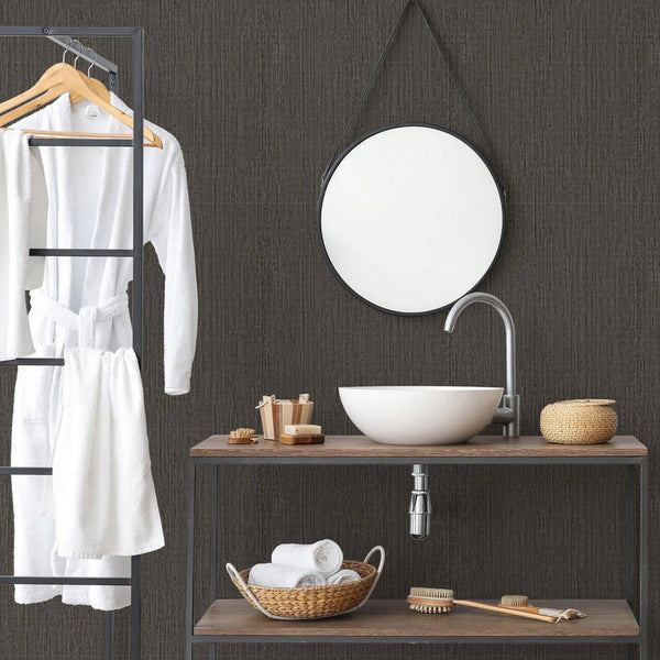 Brown 3D Embossed Modern Wallpaper, Subtle Neutral Colors Light Striped Design Wallcovering - Adawall -Houston Wallpaper Store - Walcoverings, Curtains & Wall Panels