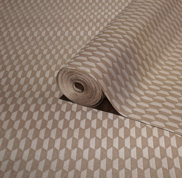 Brown Elegant Hexagon Embossed Wallpaper, Small Honeycomb Grid Pattern Textured wallcovering - Adawall -Houston Wallpaper Store - Walcoverings, Curtains & Wall Panels