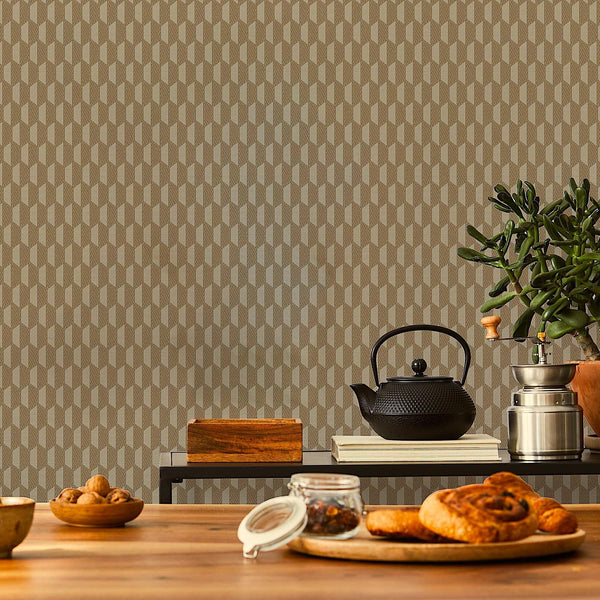 Brown Elegant Hexagon Embossed Wallpaper, Small Honeycomb Grid Pattern Textured wallcovering - Adawall -Houston Wallpaper Store - Walcoverings, Curtains & Wall Panels
