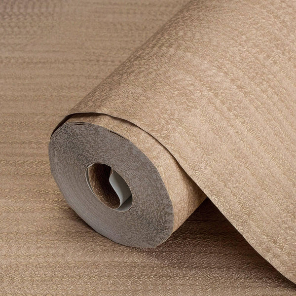 Brown Shiny 3D Embossed Striped Wallpaper, Plain Color Textured Wall Paper - Adawall -Houston Wallpaper Store - Walcoverings, Curtains & Wall Panels
