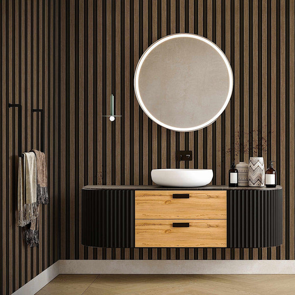 Brown Wood Panel Look Wallpaper, 3D Embossed textured Wooden Pattern Wallcovering, Modern, Stylish - Adawall -Houston Wallpaper Store - Walcoverings, Curtains & Wall Panels