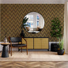 Chevron Wallpaper, Brown, Yellow Geometric Deep Embossed Zigzag Pattern Geometric Wallcovering - Adawall -Houston Wallpaper Store - Walcoverings, Curtains & Wall Panels