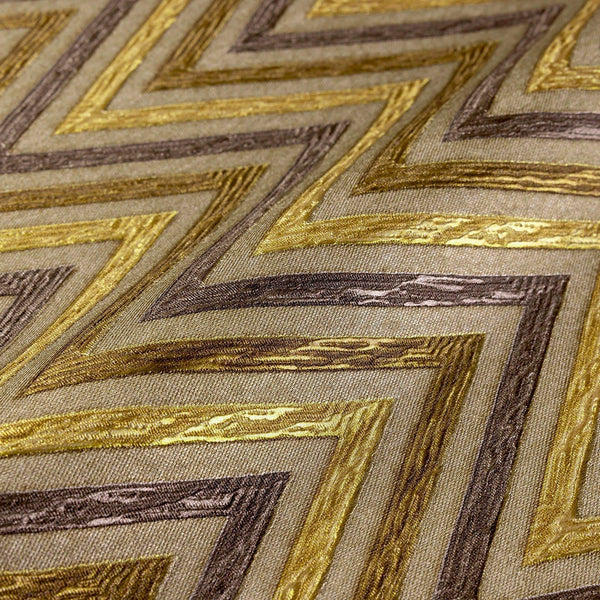 Chevron Wallpaper, Brown, Yellow Geometric Deep Embossed Zigzag Pattern Geometric Wallcovering - Adawall -Houston Wallpaper Store - Walcoverings, Curtains & Wall Panels