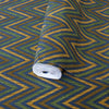 Chevron Wallpaper, Green, Blue, Yellow Geometric Deep Embossed Zigzag Pattern Geometric Wallcovering - Adawall -Houston Wallpaper Store - Walcoverings, Curtains & Wall Panels