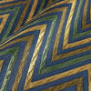 Chevron Wallpaper, Green, Blue, Yellow Geometric Deep Embossed Zigzag Pattern Geometric Wallcovering - Adawall -Houston Wallpaper Store - Walcoverings, Curtains & Wall Panels