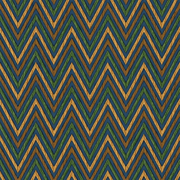 Chevron Wallpaper, Green, Blue, Yellow Geometric Deep Embossed Zigzag Pattern Geometric Wallcovering - Adawall -Houston Wallpaper Store - Walcoverings, Curtains & Wall Panels