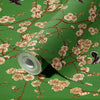 Chinoiserie Birds Floral Wall Mural, Green Flowers Blossom Wallpaper, Large, Oversized Elegant Custom Size Wall Art, Non-Woven, Non-Pasted, Modern - Adawall -Houston Wallpaper Store - Walcoverings, Curtains & Wall Panels