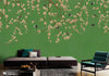 Chinoiserie Birds Floral Wall Mural, Green Flowers Blossom Wallpaper, Large, Oversized Elegant Custom Size Wall Art, Non-Woven, Non-Pasted, Modern - Adawall -Houston Wallpaper Store - Walcoverings, Curtains & Wall Panels