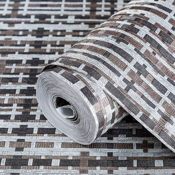 Dark Brown Realistic Basket Weave Wallpaper, 3D Deep Embossed Premium Wallcovering - Adawall -Houston Wallpaper Store - Walcoverings, Curtains & Wall Panels