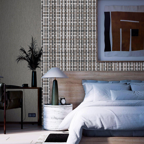 Dark Brown Realistic Basket Weave Wallpaper, 3D Deep Embossed Premium Wallcovering - Adawall -Houston Wallpaper Store - Walcoverings, Curtains & Wall Panels