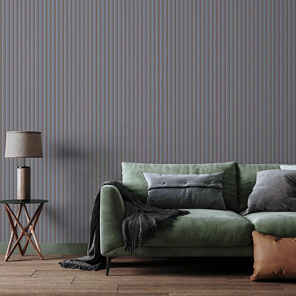 Dark Gray Timeless Quilted Feel Wallpaper, Deep Embossed Chevron Basket Weave Wallcovering, Jute Design - Adawall -Houston Wallpaper Store - Walcoverings, Curtains & Wall Panels