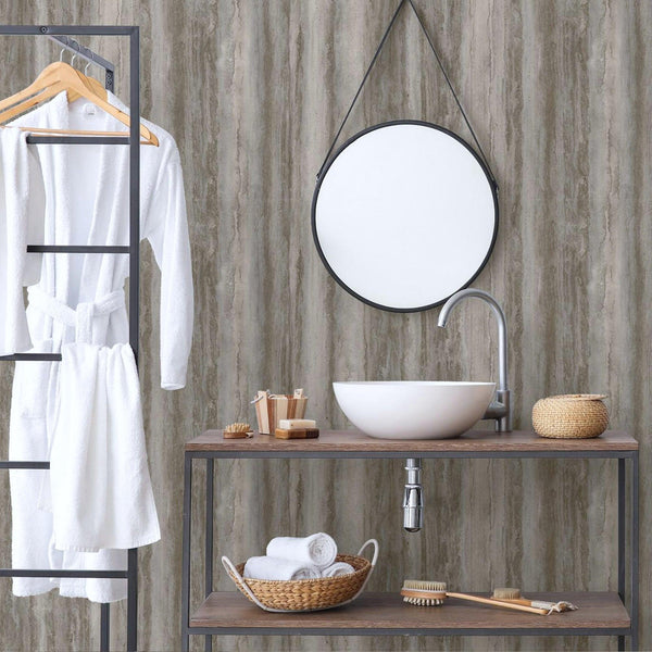 Dark Grey Natural Tree Bark Wallpaper, Wood Pattern Embossed Cork Farmhouse Lodge Wall Decor - Adawall -Houston Wallpaper Store - Walcoverings, Curtains & Wall Panels