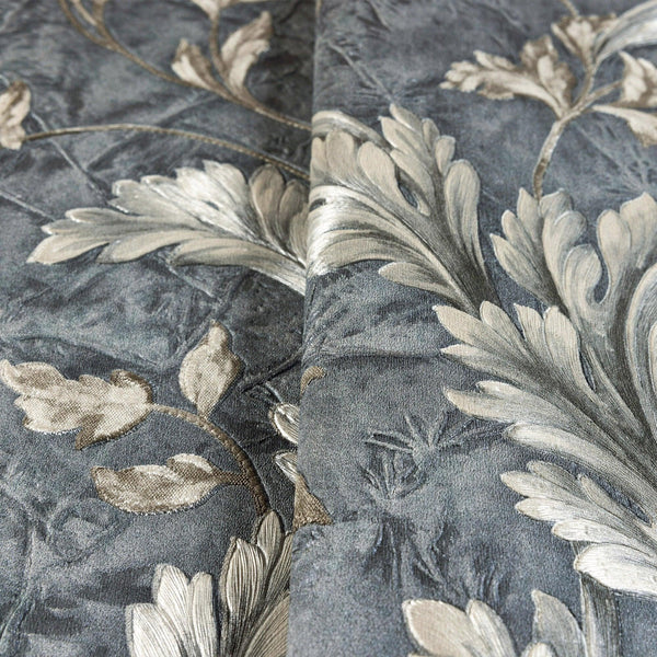 Elegant Blue White Flowered Embossed Wallpaper, Home Wall Decor, Aesthetic Wallpaper, Textured Wallcovering Non-Adhesive- 41.7”W X 393”H - Adawall -Houston Wallpaper Store - Walcoverings, Curtains & Wall Panels